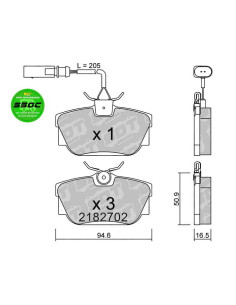 PASTILLAS DE FRENO TRASERAS HIGH PERFORMANCE S50C VW MULTIVAN T4 TRANSPORTER T4
