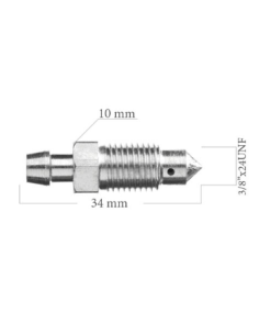 TORNILLO SANGRADOR PURGADOR DE ACERO 3/8" 24UNF SANGRADOR LARGO 34MM 2