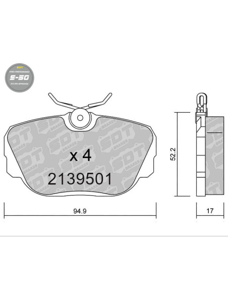 FRONT HIGH PERFORMANCE BRAKEPADS S50 BMW SERIE 3 E30 Z1