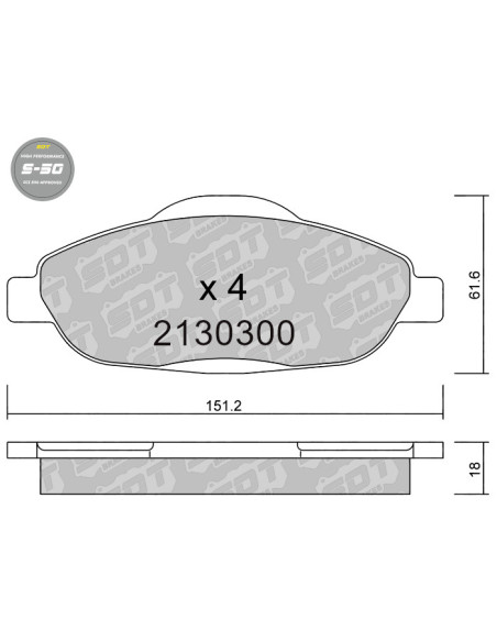FRONT HIGH PERFORMANCE BRAKEPADS S50 PEUGEOT 308 3008