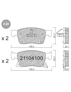 PASTILLAS DE FRENO DELANTERAS HIGH PERFORMANCE S50 OPEL ASTRA K B16 ASTRA K SPORTS TOURER B16