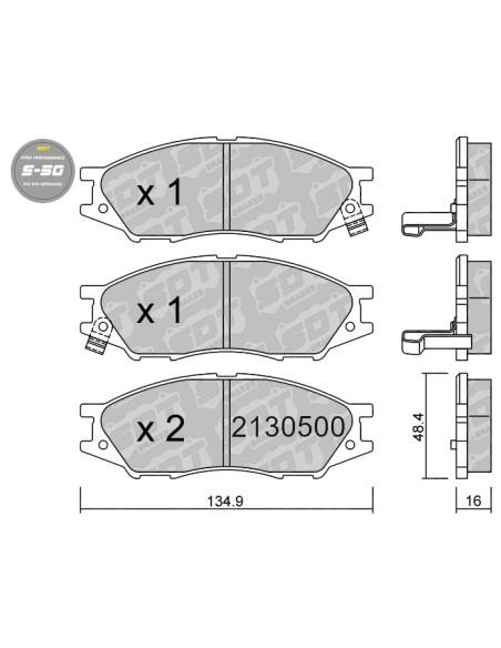FRONT HIGH PERFORMANCE BRAKEPADS S50 NISSAN ALMERA N16 SAMSUNG SM3