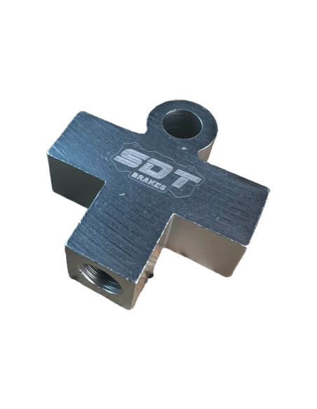 RACOR REPARTIDOR T 3 VIAS ALUMINIO HEMBRA M10X100
