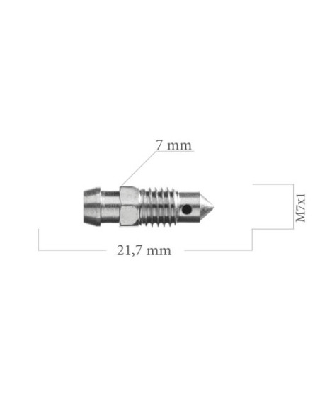 TORNILLO PURGADOR DE PINZA DE FRENO M7X100 SANGRADOR LARGO 21MM