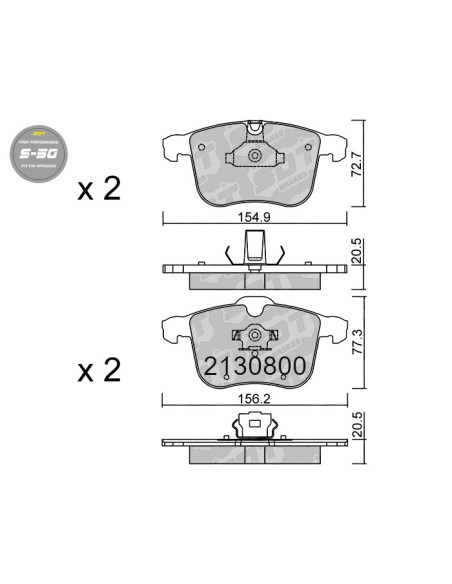 PASTILLAS DE FRENO DELANTERAS HIGH PERFORMANCE S50 CADILLAC BLS OPEL SIGNUM  VECTRA C SAAB 9-3 9-3X