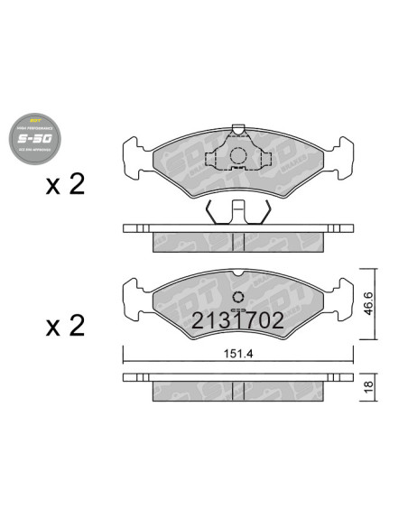 PASTILLAS DE FRENO HIGH PERFORMANCE S50 DELANTERAS FORD ESCORT FIESTA SIERRA TRASERAS FERRARI 208 308