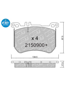 PASTILLAS DE FRENO DELANTERAS HIGH PERFORMANCE PLUS S50+ MERCEDES BENZ CLASE S 222 CLASE SL 231