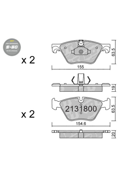PASTILLAS DE FRENO DELANTERAS HIGH PERFORMANCE S50 BMW SERIE 5 F10 F11