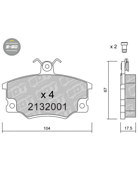 PASTILLAS DE FRENO DELANTERAS HIGH PERFORMANCE S50 ALFA ROMEO AUTOBIANCHI FIAT LANCIA