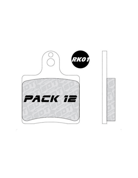 PACK 12 JUEGOS PASTILLAS DELANTERAS RK01 STANDARD RACING KART BRK01B555 (24PCS)