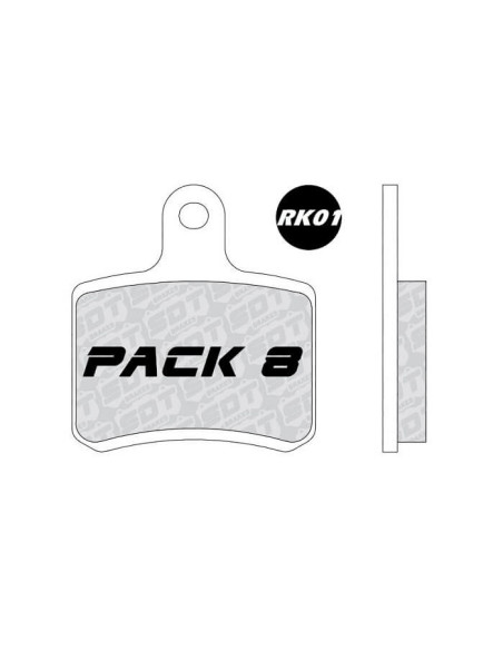 PACK 8 JUEGOS PASTILLAS TRASERAS RK11 STANDARD RACING BRK01B608 (BLACK - 16 PCS)