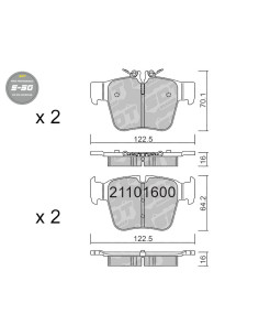PASTILLAS DE FRENO TRASERAS HIGH PERFORMANCE S50 MERCEDES C W205 A205 C205 S205 GLC X253 C253