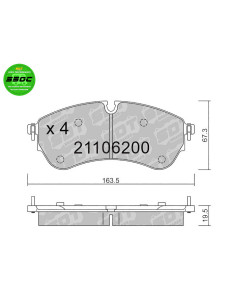 FRONT HIGH PERFORMANCE PADS S50C VW MULTIVAN VII T7 DISC Ø303MM GRAND CALIDFORNIA MAN TGE