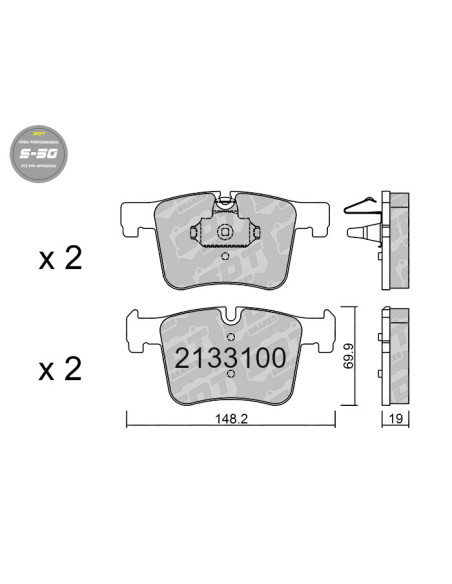 FRONT HIGH PERFORMANCE BRAKEPADS S50 BMW SERIE 1 F20 2 F22 3 F30 4 F32 X3 F25 X4 F26