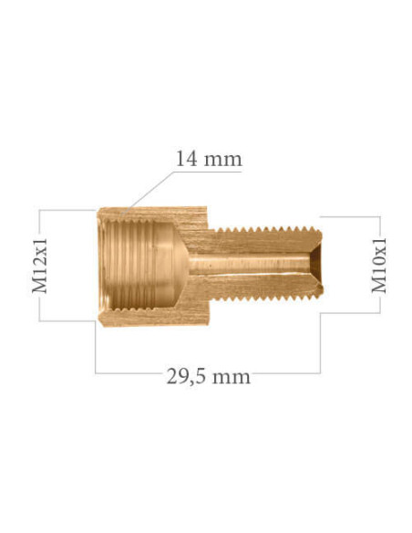 REDUCER UNION ADAPTER FITTING FEMALE CONCAVE M12X100 TO MALE CONCAVE M10X100