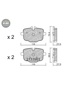 PASTILLAS DE FRENO TRASERAS HIGH PERFORMANCE S50 BMW SERIE 5 F10 6 F06 G32 7 G11 8 G14 X3 G01 X4 02 X7 G07