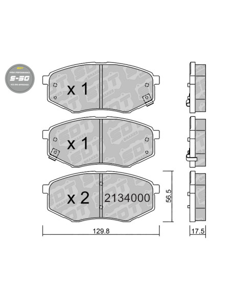PASTILLAS DE FRENO DELANTERAS HIGH PERFORMANCE S50 HYUNDAI ix20 JC
