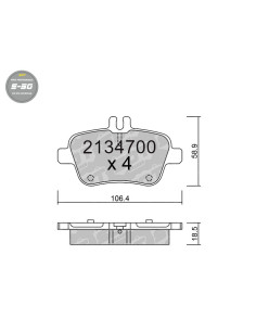 PASTILLAS DE FRENO TRASERAS HIGH PERFORMANCE S50 MERCEDES CLASE A 176 B CLA GLA SLK