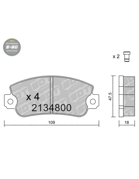 FRONT HIGH PERFORMANCE BRAKEPADS S50 AUTOBIANCHI Y10 FIAT PANDA 141 UNO LANCIA SEAT PANDA RONDA