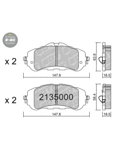 PASTILLAS DE FRENO DELANTERAS HIGH PERFORMANCE S50 PEUGEOT 308 MK2