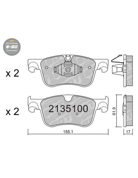 FRONT HIGH PERFORMANCE BRAKEPADS S50 CITROEN C4 Picasso Grand Picasso MK2