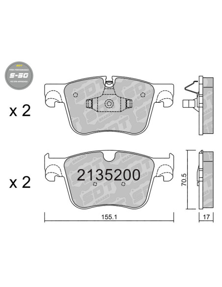 PASTILLAS DE FRENO DELANTERAS HIGH PERFORMANCE S50 CITROEN C4 Picasso Grand Picasso MK2 PEUGEOT 308 MK2