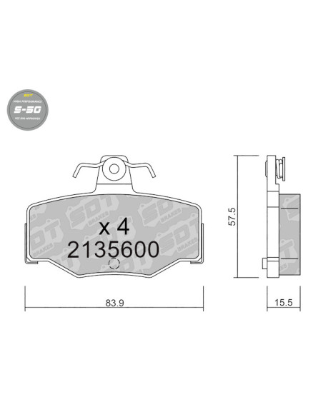 REAR HIGH PERFORMANCE BRAKEPADS S50 NISSAN ALMERA N16 PRIMERA P10 P11