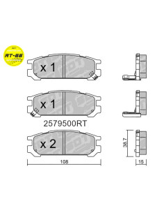 REAR RACING RT66 BRAKEPADS SUBARU IMPREZA GC GF LEGACY
