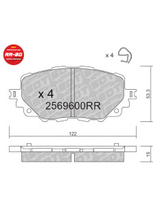 FRONT RACING RR80 BRAKEPADS ABARTH 124 FIAT 124 MK2 MAZDA MX5 ND