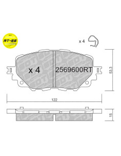 PASTILLAS DE FRENO DELANTERAS RACING RT66 ABARTH 124 FIAT 124 MK2 MAZDA MX5 ND