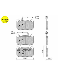 PASTILLAS DELANTERAS RACING RT66 ALFA ROMEO GIULIA II 952