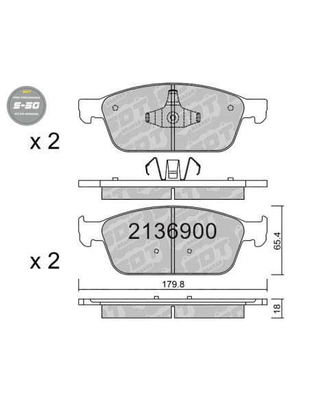 PASTILLAS DE FRENO DELANTERAS HIGH PERFORMANCE S50 FORD FOCUS MK3 ST KUGA MK2 TOURNEO CONNECT TRANSIT CONNECT
