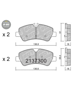 PASTILLAS DE FRENO TRASERAS HIGH PERFORMANCE S50 FORD TRANSIT