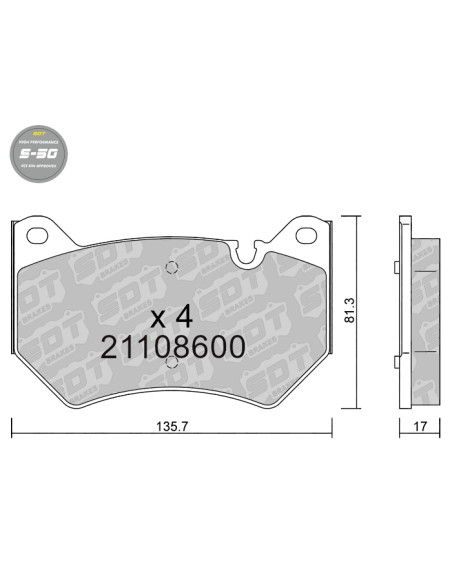 Pastillas de freno delanteras High Performance S50 AUDI Q5 FYB FYG Q5 Sportback FYT