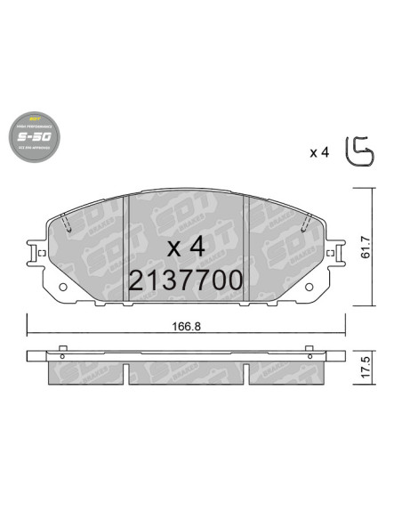 PASTILLAS DE FRENO DELANTERAS HIGH PERFORMANCE S50 JEEP CHEROKEE KL