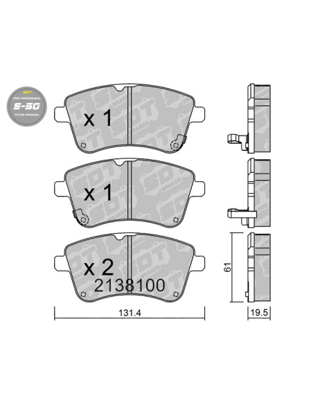 PASTILLAS DE FRENO DELANTERAS HIGH PERFORMANCE S50 KIA VENGA YN