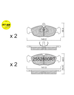 PASTILLAS DELANTERAS RACING RT66 DAEWOO LANOS OPEL ASTRA F CORSA A CORSA B TIGRA VECTRA A