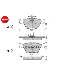 PASTILLAS DE FRENO DELANTERAS RACING RR80 BMW SERIE 3 E46 330i Z4 E85 MG ZT
