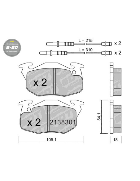 PASTILLAS DE FRENO DELANTERAS HIGH PERFORMANCE S50 CITROEN AX SAXO ZX PEUGEOT 106 205 306 309 RENAULT CLIO R5 R11 R19