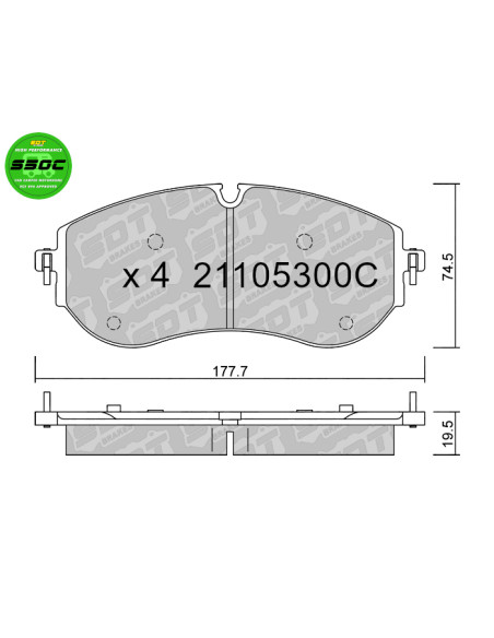 Pastillas de freno delanteras High performance S50C MAN TGE VW CRAFTER GRAND CALIFORNIA CAMPER SCB SCC