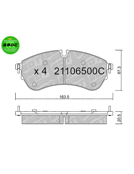 Pastillas de freno delanteras o traseras High performance S50C MAN TGE VW CRAFTER GRAND CALIFORNIA CAMPER SCB SCC