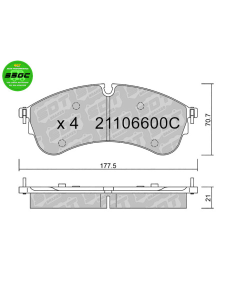 Front high performance brakepads S50C MAN TGE VW CRAFTER GRAND CALIFORNIA CAMPER SCB SCC