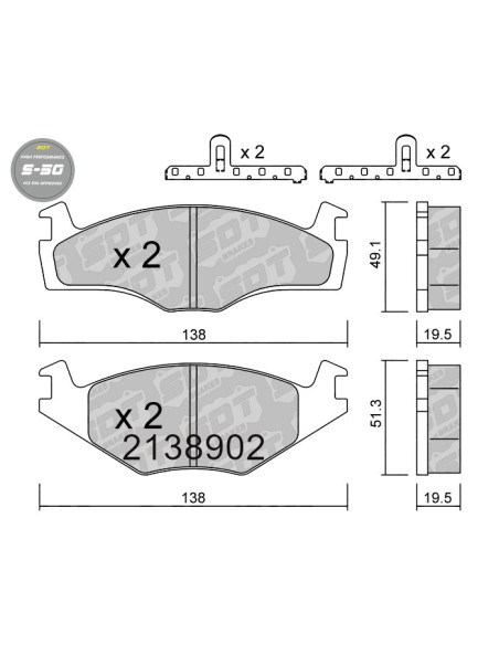 FRONT HIGH PERFORMANCE BRAKEPADS S50 SEAT CORDOBA IBIZA MK2 TOLEDO VW CADDY GOLF MK1 MK2 MK3 JETTA VENTO