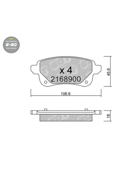 Pastillas traseras High Performance S50 Mitsubishi ASX II Renault Megane IV Talisman
