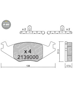PASTILLAS DE FRENO DELANTERAS HIGH PERFORMANCE S50 SEAT CORDOBA IBIZA MK2 VW GOLF MK2 JETTA POLO 86