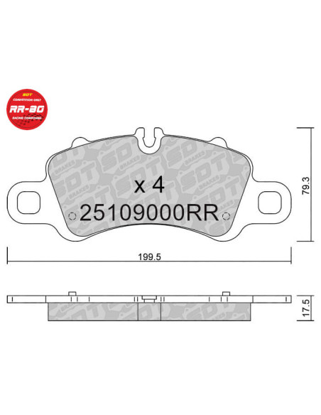 Front racing brakepads RR80 PORSCHE 718 BOXSTER (982) 911 (991) CARRERA 4