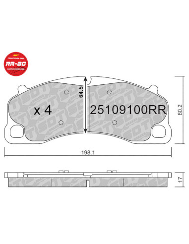 Front racing RR80 brakepads PORSCHE...
