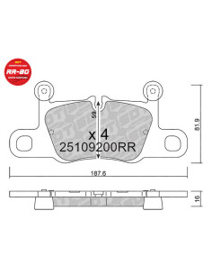 Pastillas traseras racing RR80 PORSCHE 981 CAYMAN GT4 991 GT3 991.2 GT3 992 3.0 CARRERA 4S 918 SPYDER