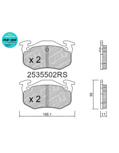 Pastillas traseras Racing RS55 CITROEN SAXO ZX PEUGEOT 106 205 206 306 309 RENAULT R5 GT TURBO R11