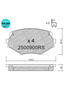 Pastillas delanteras Racing RS55 MAZDA MX5 NB (Con discos Ø256mm)